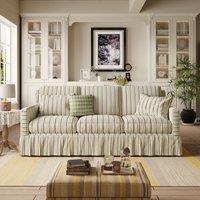 Cottonfy Blue Pinstripe 3 Seater Sofa with Removable Covers
