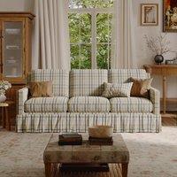 Cottonfy 3 Seater Striped Sofa with Removable Covers and Skirted Design