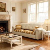 Cottonfy Classic Plaid Sofa Bed with Hidden Storage