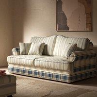 Cottonfy Heritage Plaid Skirted Sofa with Concealed Storage Drawers