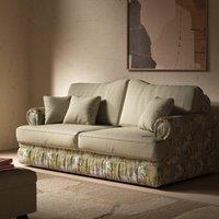 Cottonfy Heritage Plaid Skirted Sofa with Concealed Storage Drawers