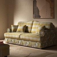Cottonfy Heritage Plaid Skirted Sofa with Concealed Storage Drawers