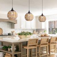 Lightsin Woven Sphere Pendant Light for Cozy Natural Elegance