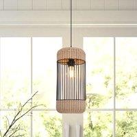 Lightsin Cylinder-Inspired Rattan Pendant Light for Warm Natural Elegance