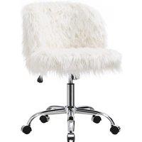 Elegant White Office Chair with Chrome Star Base