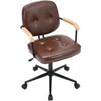 Traditional Brown Office Chair with Button Tufting