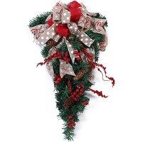 Christmas Wreath Vine 60cm with LED Hanging Tree (Without Lights)