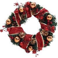 Red Wreath 30cm with 3m Light String