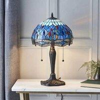 Lightin Tiffany Table Lamp | Handcrafted Stained Glass Dragonfly Series