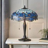 Lightin Tiffany Table Lamp | Handcrafted Stained Glass Dragonfly Series