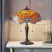 Lightin Tiffany Table Lamp | Handcrafted Stained Glass Dragonfly Series