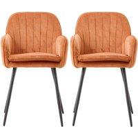 Dutch Velvet Dining Chair Black Metal Leg Pair