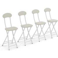 Compact Folding Dining Chair Minimalist Metal Frame