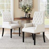 Upholstered Dining Chair Classic Button Tufted Design