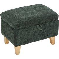 Compact Teddy Fabric Storage Ottoman with Lift-Up Seat and Solid Wood Legs