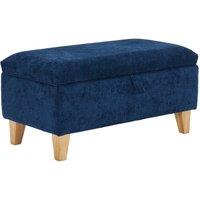 Compact Teddy Fabric Storage Ottoman with Lift-Up Seat and Solid Wood Legs