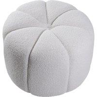 White Teddy Fur Pumpkin-Shaped Footstool
