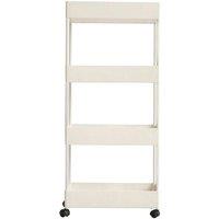 White 4-Tier Slim Rolling Storage Cart with Wheels
