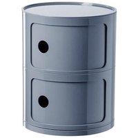 Gray 2-Tier Round ABS Plastic Storage Cabinet