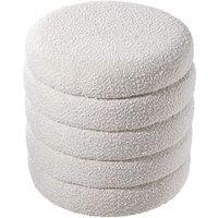 Off-White Wool Storage 5-tier Footstool