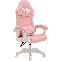 Pink Bunny Ergonomic Gaming Chair with Lumbar Support & Linkage Armrests