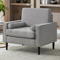 Upholstered Accent Chair (Model 06) With Detachable Pillows & Reinforced Frame