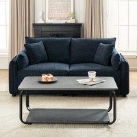 Chenille Wrapped Sofa with Pillows and Sturdy Metal Frame