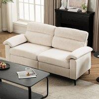 Chenille Sofa with Gold Plated Feet and Sturdy Metal Legs