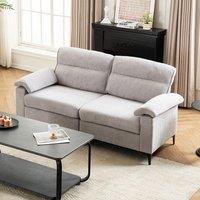 Chenille Sofa with Gold Plated Feet and Sturdy Metal Legs