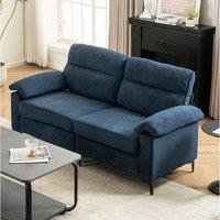 Chenille Sofa with Gold Plated Feet and Sturdy Metal Legs