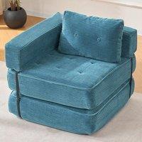 Corduroy Accent Chair with Tufted Design and Adjustable Buckle