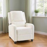 Single Recliner Sofa Chair Adjustable 140 Black Plastic Legs Compact UK Design
