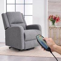 Single Power Sofa Heated Massage Lift 140 Recline 7 Frame Dual Fabric