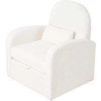 Single Storage Leisure Chair 110 Backrest Cream Chenille 360 Swivel Base