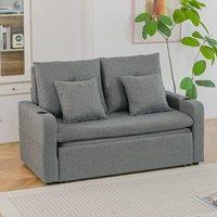Pull-Out Sofa Bed with Storage Pockets and Cup Holders