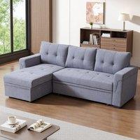 Corner Sofa with Polyester Upholstery and Premium Sponge Filling