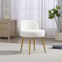 Teddy Fabric Vanity Stool with Metal Legs