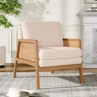 Scandi-Boho Rattan & Wood Accent Chair Collection Multi-Colour Options