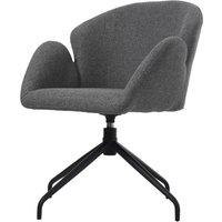 Modern Swivel Accent Chair Grey Linen Fabric