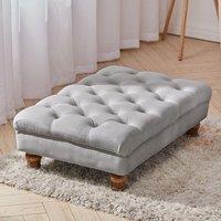Tufted Upholstered Bench Velvet Fabric with Piped Edging and Turned Bun Feet