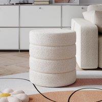 Round Stacked Teddy Fabric Stool