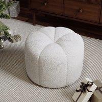 Pumpkin-Shaped Teddy Fabric Ottoman