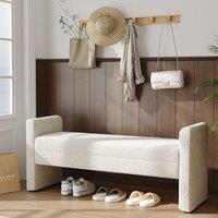 Modern Teddy Fabric Bench with Armrests