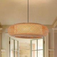 Lightsin Lutta-Handwoven Bamboo Pendant Light for Kitchen Island or Living Room