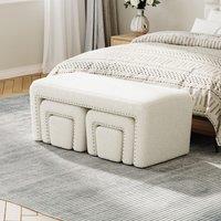 Modular Teddy Fabric Combination Stool Set