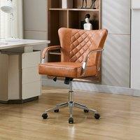 Diamond Tufted Office Chair with Chrome Arms