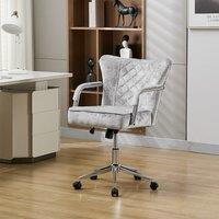 Diamond Tufted Office Chair with Chrome Arms