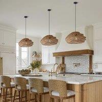 Lightsin Spiral Rattan Pendant Light for Bedroom Dining Bar
