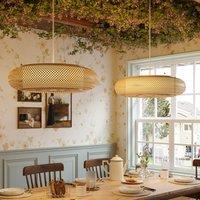 Lightsin Lutta-Handwoven Bamboo Pendant Light for Kitchen Island or Living Room