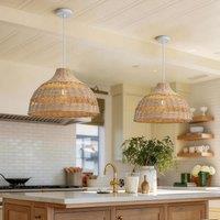 Lightsin Cella-Natural Rattan Pendant Light - Handwoven Ceiling Light, Durable & Rustic